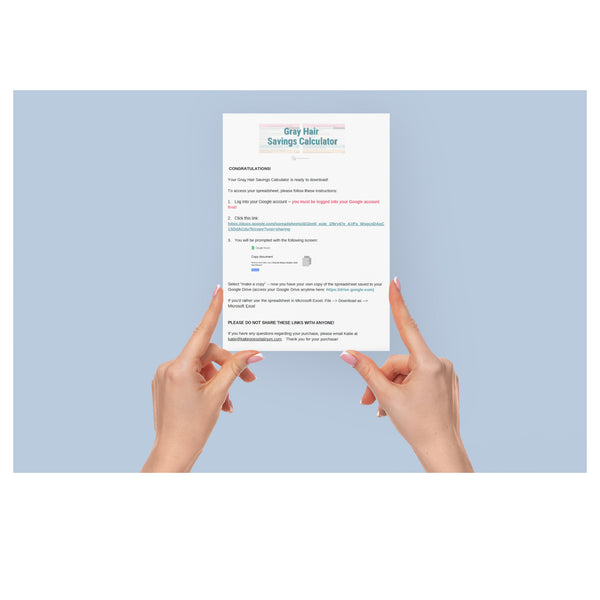 image of woman's hands holding up a Word document with instructions typed on it