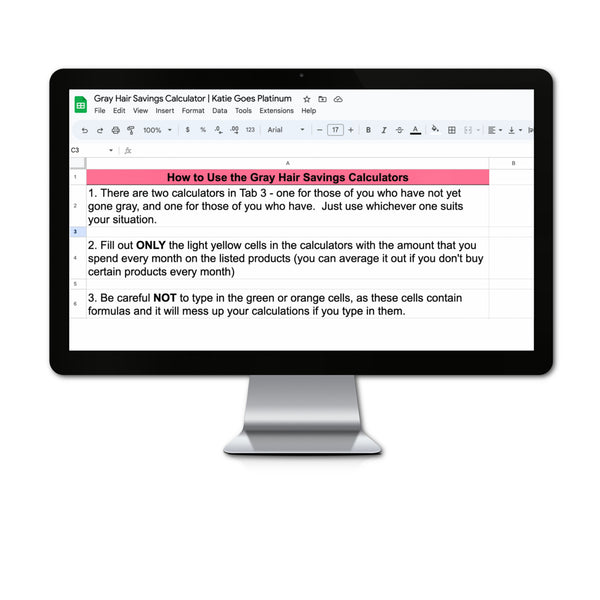 image of google spreadsheet on imac screen