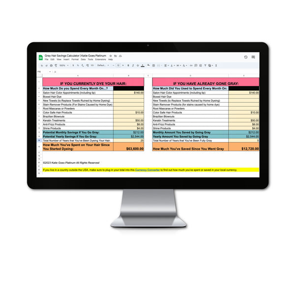 image of google spreadsheet on imac screen